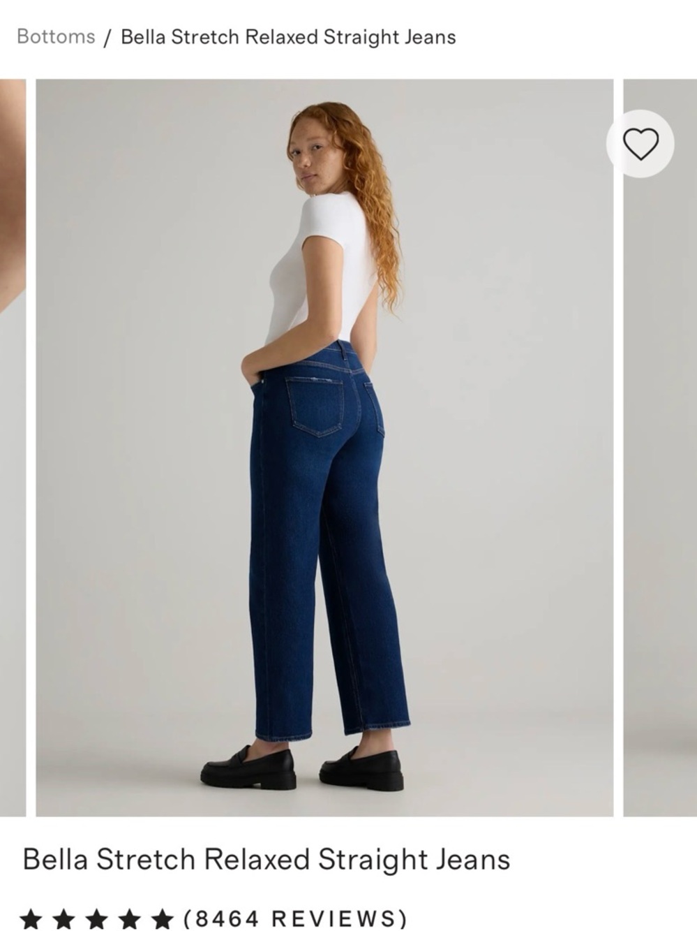 NWT Quince Indigo Relaxed Straight Ankle Jeans NWT